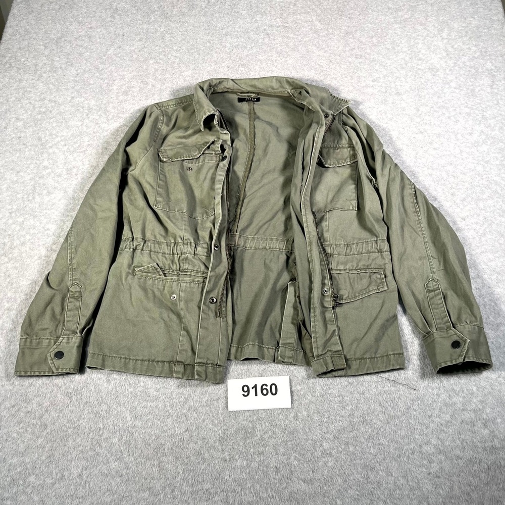 Ana A New Day Utility Jacket Womens Large Olive Green Cotton Button Front Winter